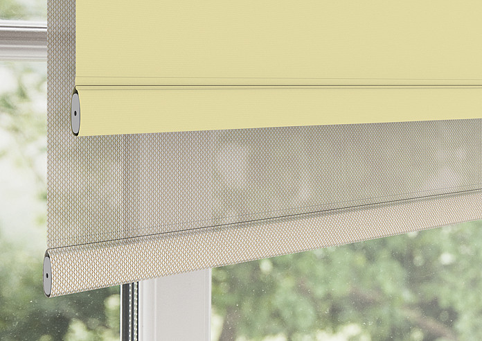 Rimini (Blackout), Sand & Optima Linen - Double Roller Blind - Image 4